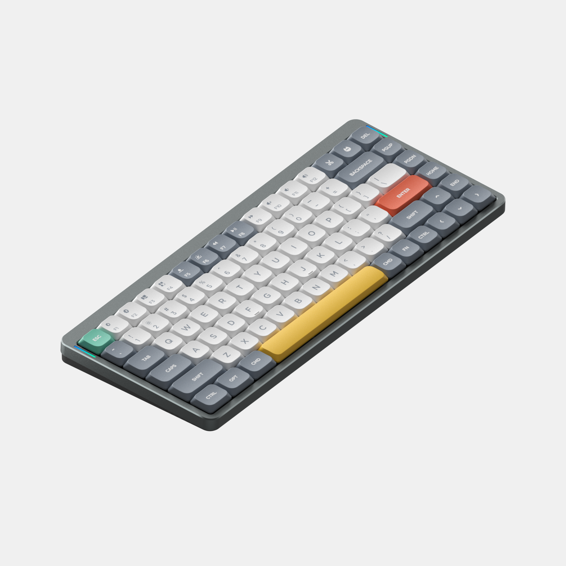 Low profile keycaps and keyboards
