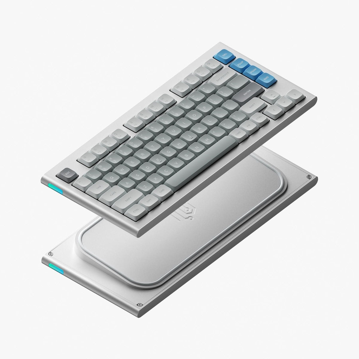 キーボード NuPhy Kick75 / Low / QMK & VIA / Sliver Nuphy QMK/VIA Wireless Custom Mechanical Keyboards & Low