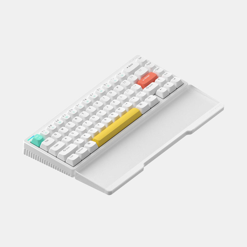 NuPhy Halo65 Bluetooth keyboard with Twotone wrist rest in ionic white