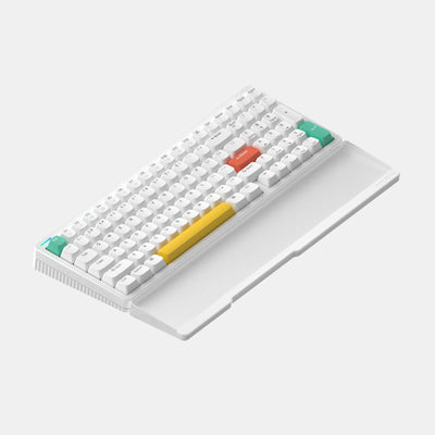 NuPhy Halo96 96% layout mechanical keyboard with Twotone wrist rest in ionic white